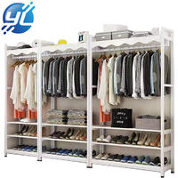 White Metal Clothing Display Rack For Clothes Store Design