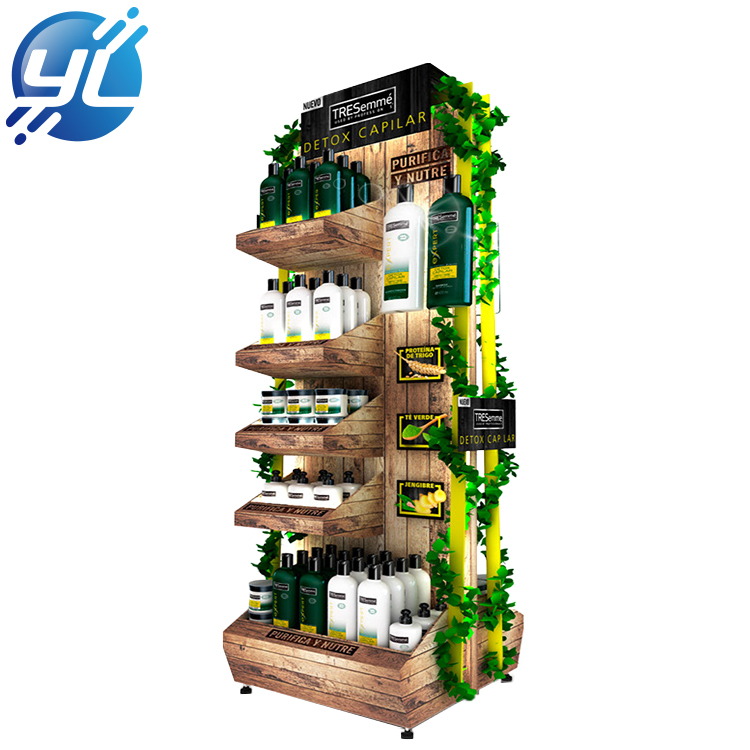 Wholesale  wooden shampoo display rack for retail store