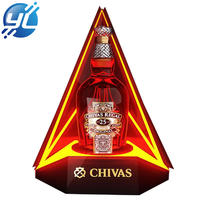 Acrylic Illuminated Liquor 1 Bottle Holder Led Cellar Wine Display Rack