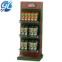 Point Of Sales Custom Metal Snack Display Stand Beverage Display Rack